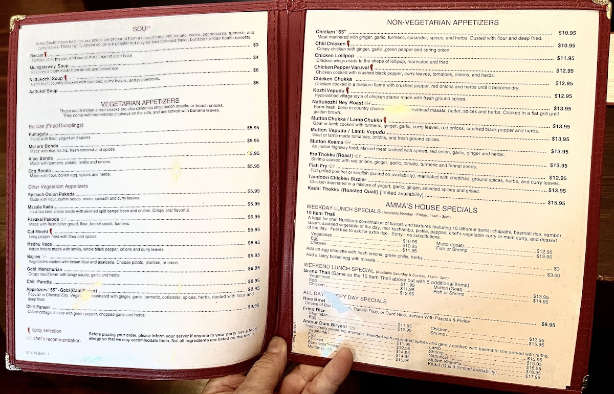Amma's South Indian Cuisine Menu - Image 5